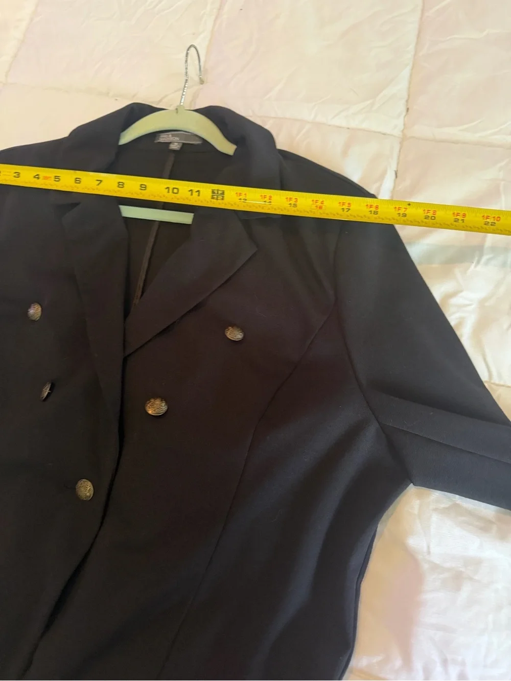 89th & Madison Black Double-Breasted Blazer with Gold Buttons